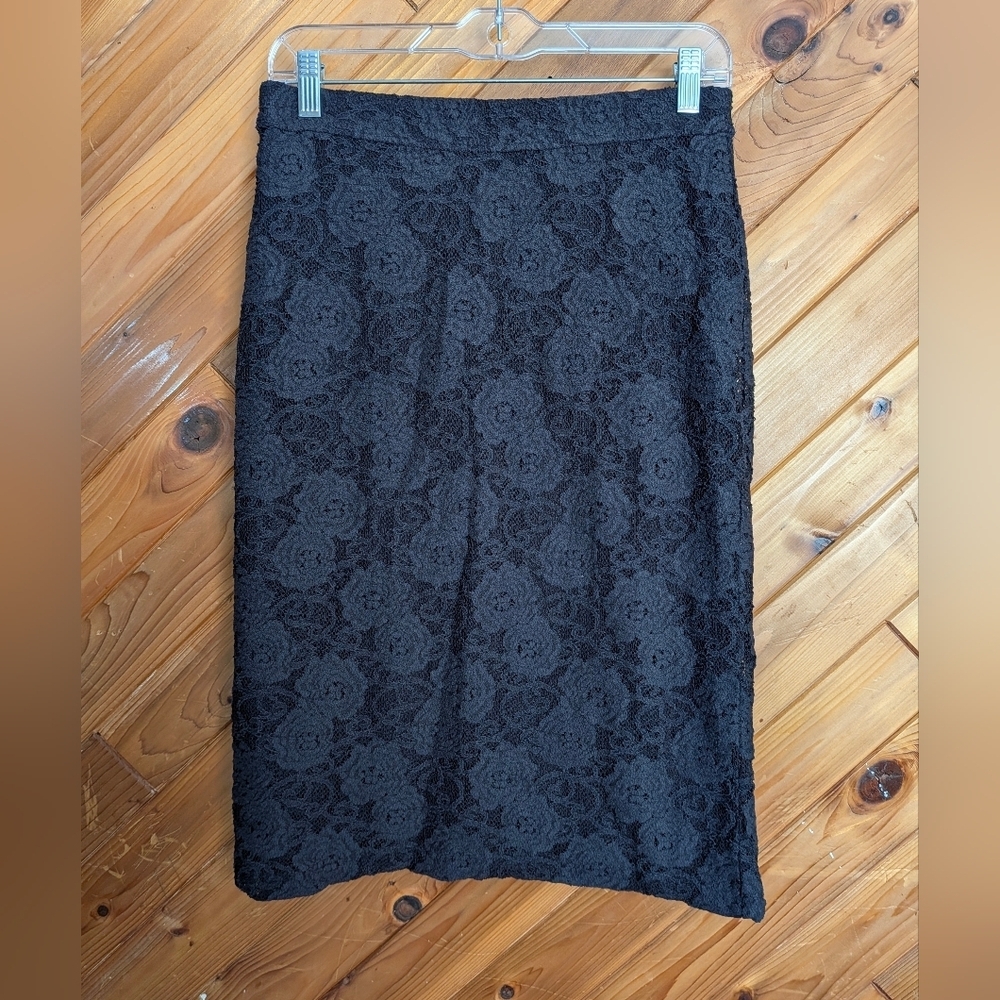Maeve Black Floral Lace Pencil Skirt Size Small